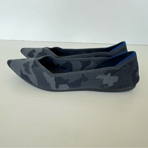 ROTHY’S The Point Gray Camouflage Print Pointed Toe Slip On Ballet Flats Sz 9.5 - Picture 6 of 13